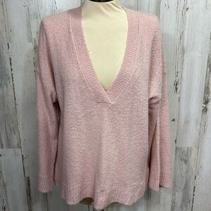 BP‎ Pink V-Neck Boucle Sweater